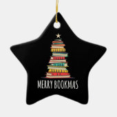 Boeken Kerstboom Vrolijke Boeken Keramisch Ornament (Voorkant)