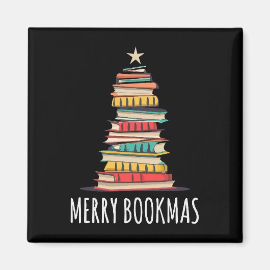 Boeken Kerstboom Vrolijke Boeken Magneet (Voorkant)