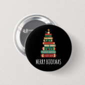 Boeken Kerstboom Vrolijke Boeken Ronde Button 5,7 Cm (Voorkant /achterkant)
