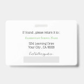 Boeken Kleuterjuf Wit Foto ID Badge (Achterkant)