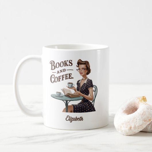 Boeken & Koffie Boek Lover Quote Koffiemok (Met donut)