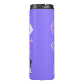 Boeken, koffie en honden en kleuren voor sociale r thermosbeker (Achterkant)