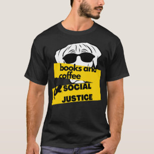 Boeken, koffie en honden en minnaar van sociale re t-shirt