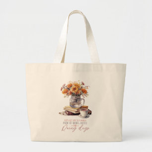 Boeken, koffie en regenachtige dagen grote tote bag