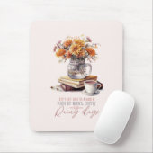 Boeken, koffie en regenachtige dagen muismat (Met muis)