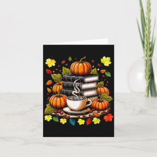 Boeken Koffie Herfst Bladeren En Pompoenen Vintage Kaart