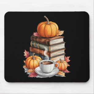 Boeken Koffie Herfst Bladeren En Pompoenen Vintage Muismat