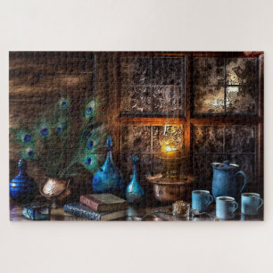 Boeken & koffie in landelijke stijl legpuzzel