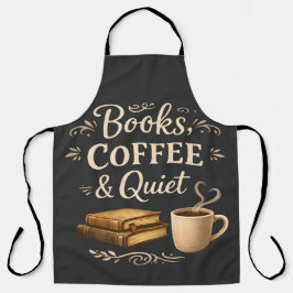 Boeken, Koffie & Stilte – Dark Academia Boekliefhe Schort