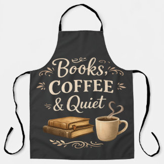 Boeken, Koffie & Stilte – Dark Academia Boekliefhe Schort