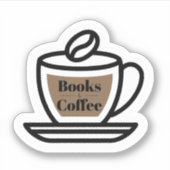Boeken & Koffieoverzicht Sticker (Voorkant)