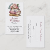 Boeken Leerleraar Visitekaartje Afsprakenkaartje (Voorkant / Achterkant)