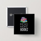 Boeken - Lees Meer Boeken Vierkante Button 5,1 Cm (Voorkant /achterkant)