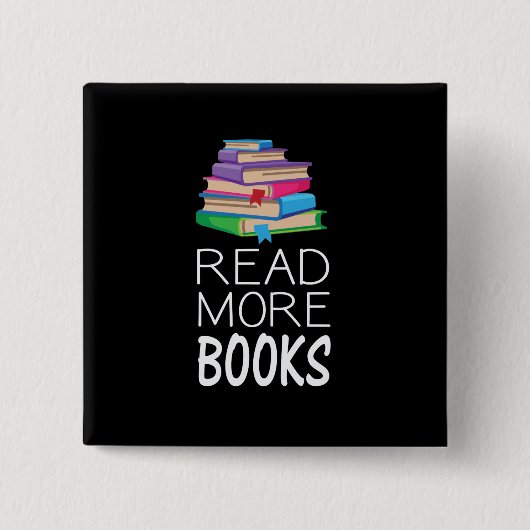 Boeken - Lees Meer Boeken Vierkante Button 5,1 Cm (Voorkant)