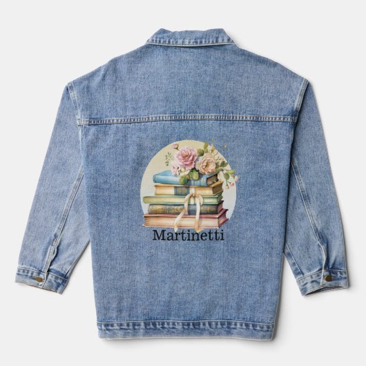 Boeken, leraar, winkel denim jacket (Achterkant)