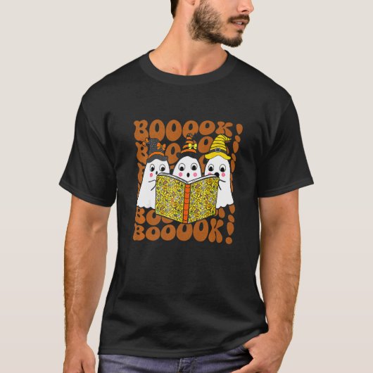 Boeken Leuke Ghost Boo Leesboeken Halloween Lib T-shirt (Voorkant)