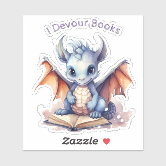 *~* Boeken Lezen Baby Dragon - AP88 I DEVOUR Sticker (Vel)