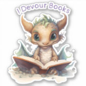 *~* Boeken Lezen Baby Dragon - I DEVOUR AP88 Sticker (Voorkant)