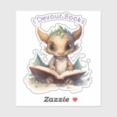 *~* Boeken Lezen Baby Dragon - I DEVOUR AP88 Sticker (Vel)