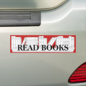 Boeken lezen bumpersticker (Op auto)