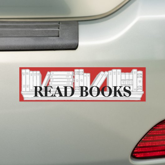 Boeken lezen bumpersticker (Op auto)