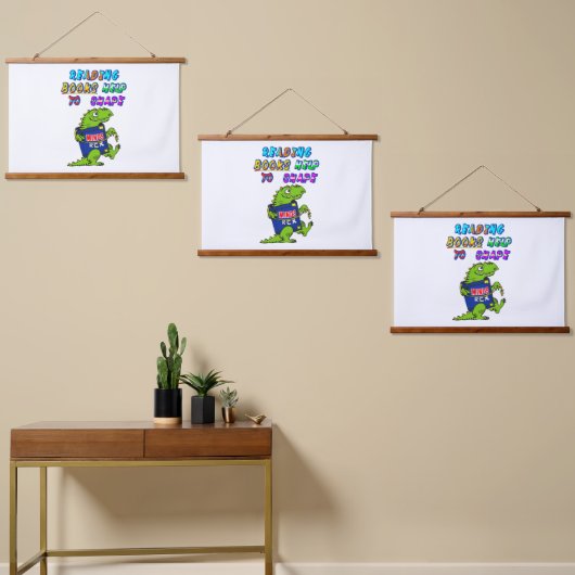 Boeken lezen helpt om gedachten te vormen hangend wandkleed (Asymmetrisch)