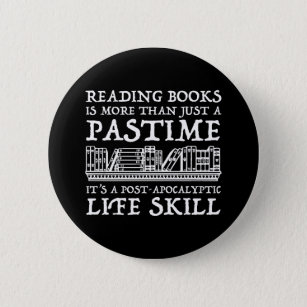 Boeken lezen is meer dan een tijdverdrijf ronde button 5,7 cm