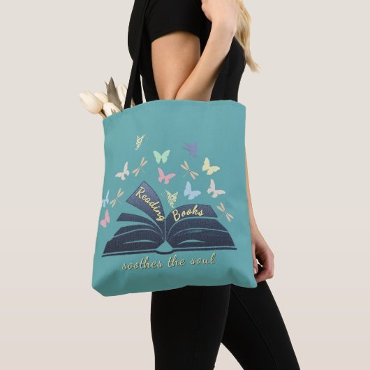 Boeken lezen kalmeert de ziel tote bag (Dichtbij)