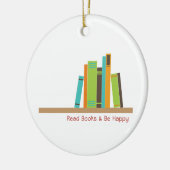 Boeken lezen keramisch ornament (Links)