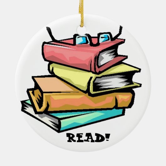 Boeken LEZEN! Keramische ornament (Achterkant)