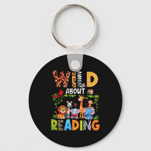Boeken lezen lezer bibliothecaris wilde dieren lie sleutelhanger
