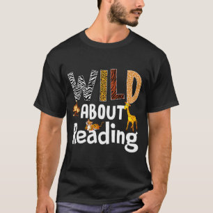 Boeken lezen lezer bibliothecaris wilde dieren lie t-shirt