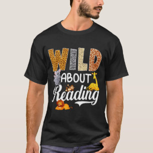 Boeken lezen lezer bibliothecaris wilde dieren lie t-shirt