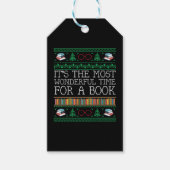 Boeken lezen Librarian Book Lovers Ugly Kerstmis Cadeaulabel (Voorkant)