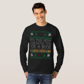 Boeken lezen Librarian Book Lovers Ugly Kerstmis T-shirt (Voorkant volledig)
