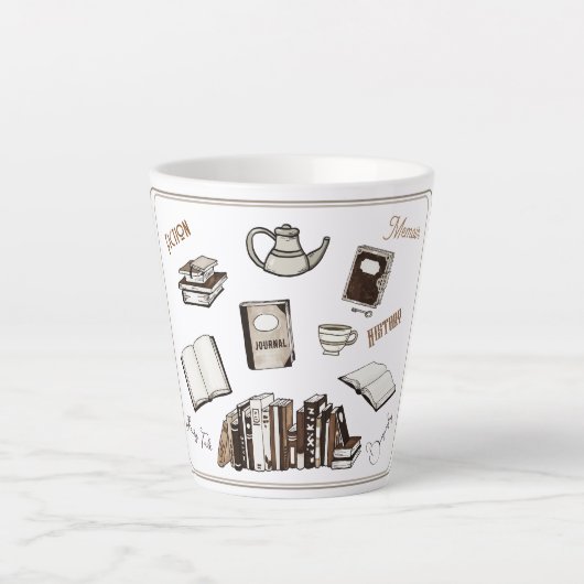 Boeken lezen Onderwijsherstel Latte Mok (Voorkant)