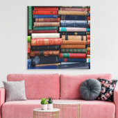 Boeken lezen oude boeken canvas afdruk (Insitu (Woonkamer))