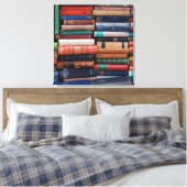 Boeken lezen oude boeken canvas afdruk (Insitu (Slaapkamer))