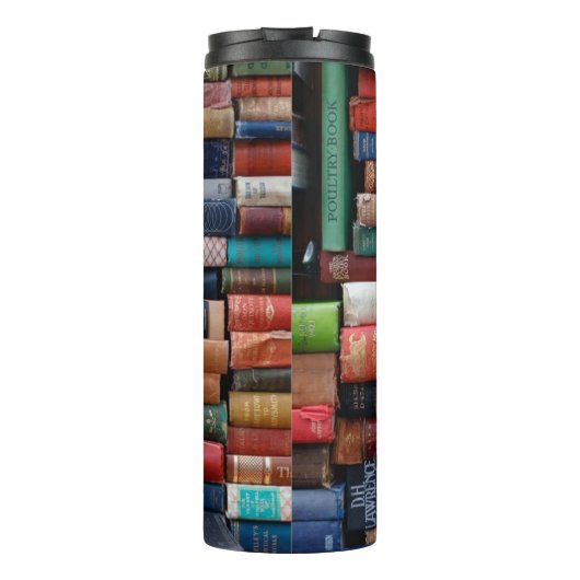 Boeken lezen oude boeken thermosbeker (Achterkant)