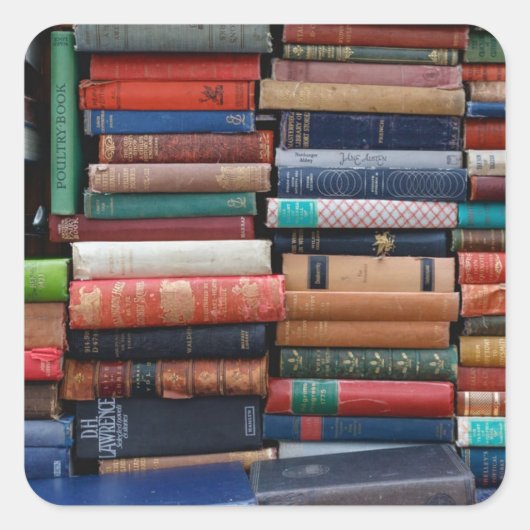 Boeken lezen oude boeken vierkante sticker (Voorkant)