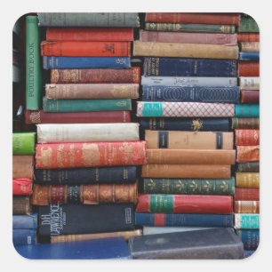 Boeken lezen oude boeken vierkante sticker