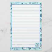 Boeken lezen Pastel Blue Lined Briefpapier (Voorkant)