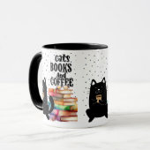 Boeken lezen Schattige zwarte kattenkoffie Mok (Voorkant links)