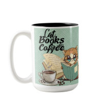 Boeken lezen Schattigee kattenkoffie