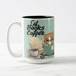 Boeken lezen Schattigee kattenkoffie Tweekleurige Koffiemok