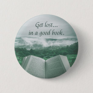 Boeken lezen, Verloren in een goed boek Ronde Button 5,7 Cm