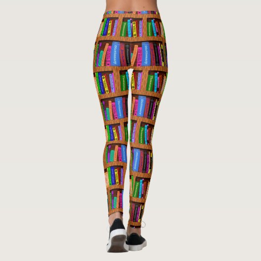 Boeken Library Bookshelf | Kleurrijk leespatroon Leggings (Achterkant)