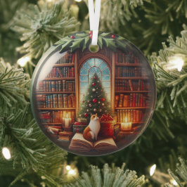 Boeken liefhebber ornament, personaliseren kerst glas ornament