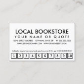 Boeken. Loyaliteit Punch Card Klantenkaartje (Achterkant)