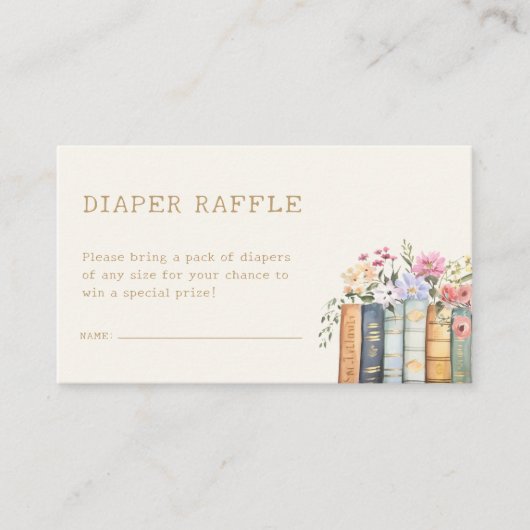 Boeken Luier Raffle Behuizing Kaart (Voorkant)